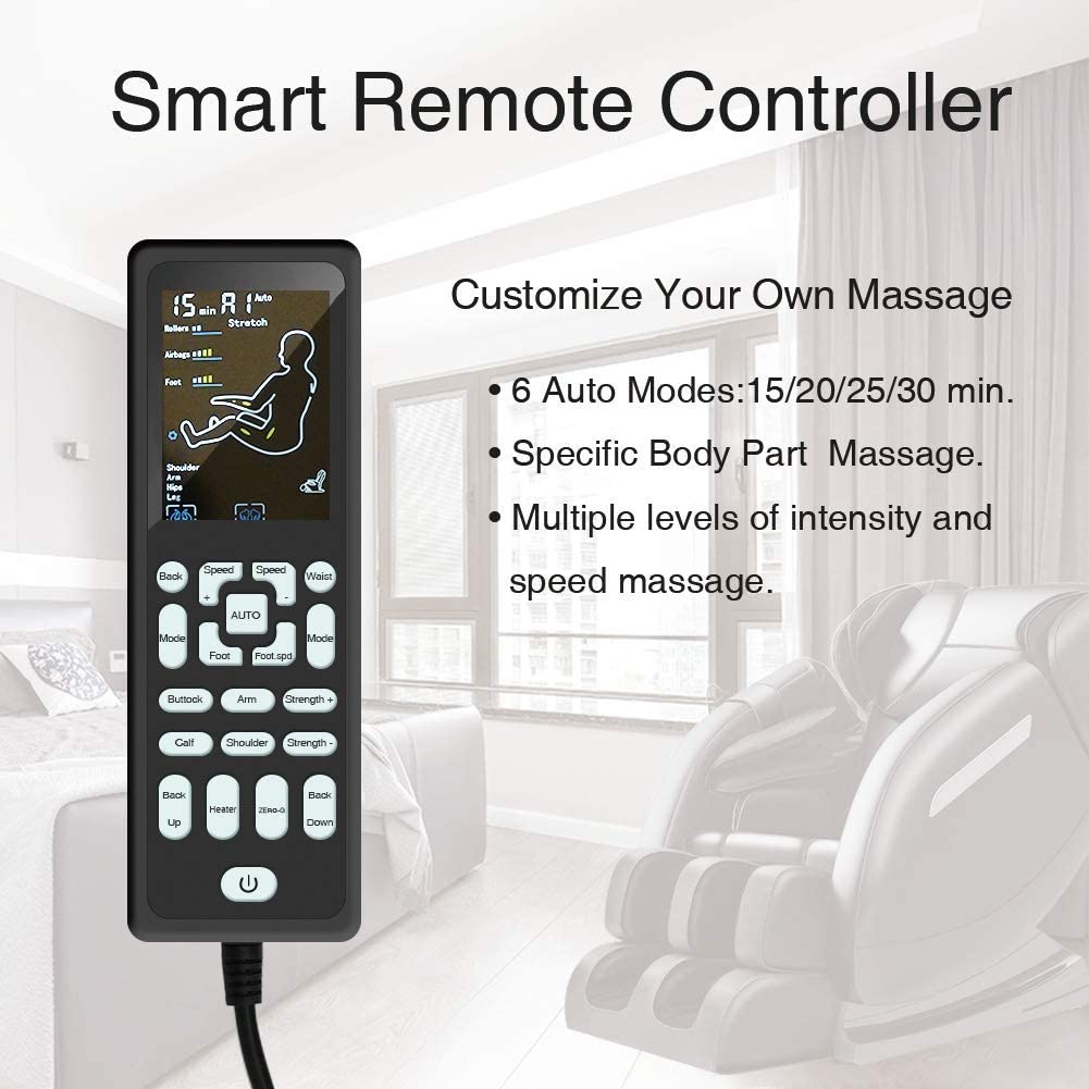 Shiatsu Full Body Electric Massage Chair Built-in Bluetooth for Shoulders, Arms, Back, Waist, Buttocks, Legs and Feet  Brown